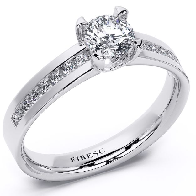 Poza cu Engagement Ring AA240 Diamond Natural 0,41Ct H-VS1 Round - GIA1547942604 1