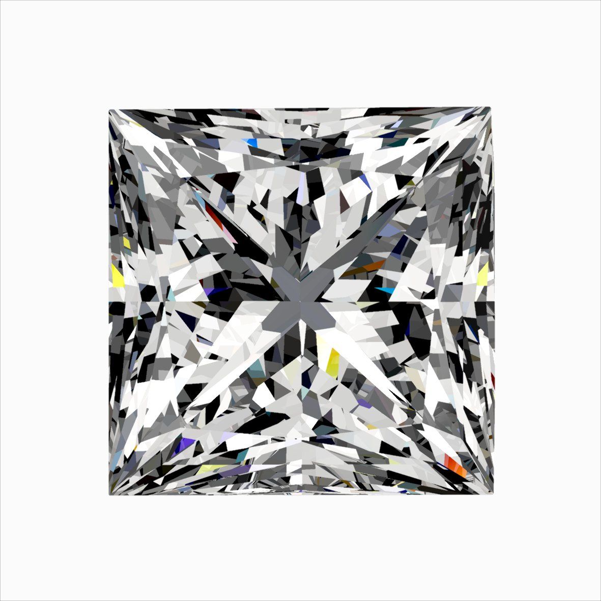 Diamond Natural 0,61Ct F-VVS2 Princess - GIA6542952553
