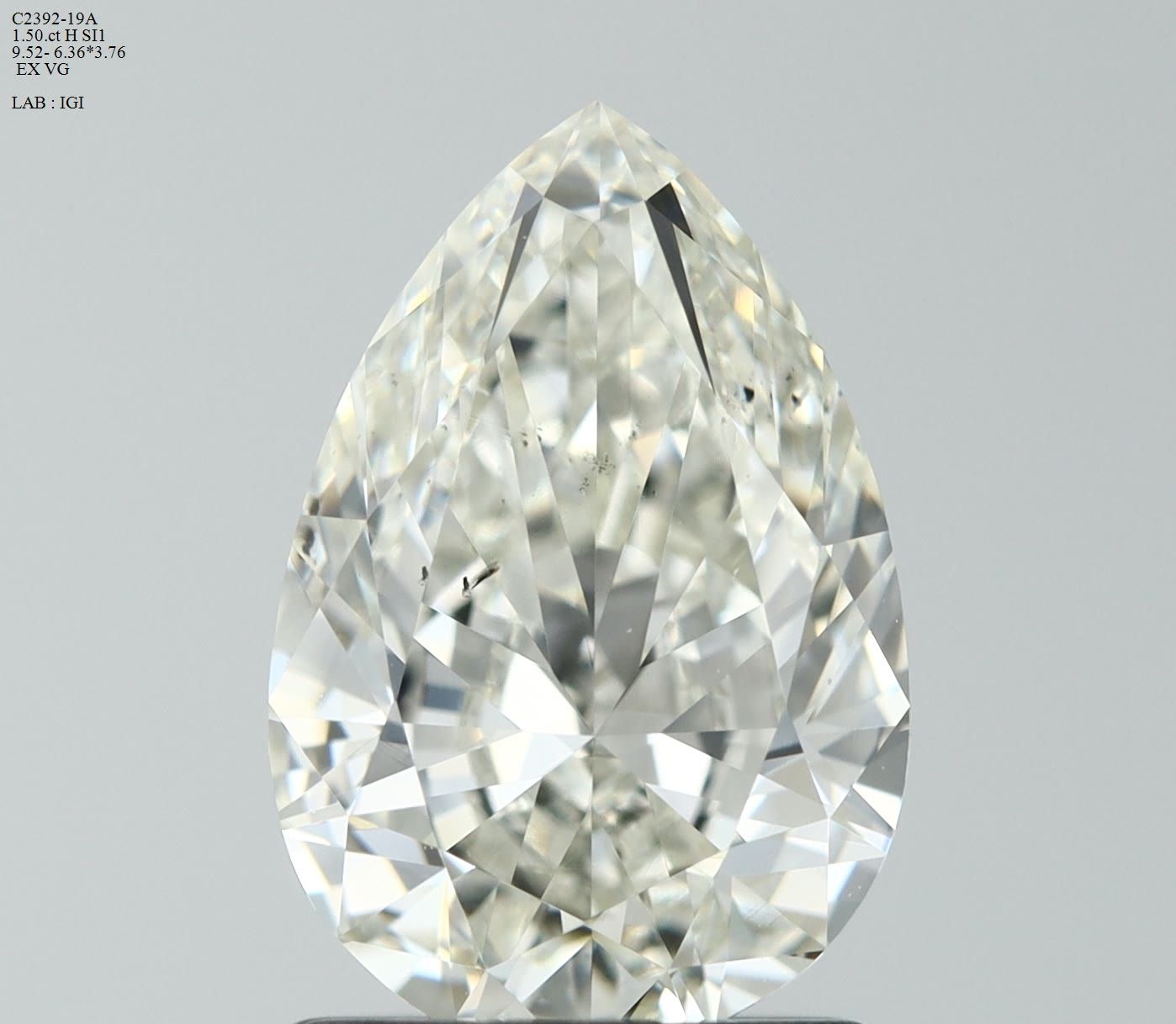Diamond Natural 1,5Ct H-SI1 Pear - IGI715536353