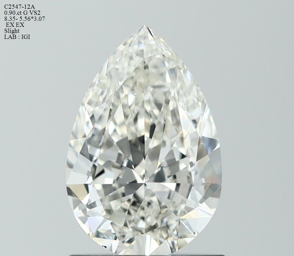 Diamond Natural 0,9Ct G-VS2 Pear - IGI742530655
