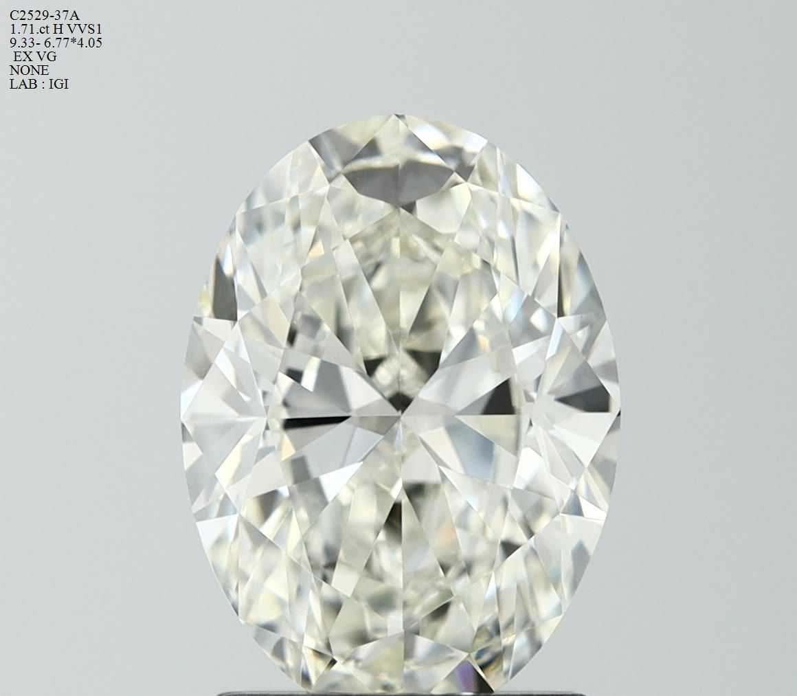 Diamond Natural 1,71Ct H-VVS1 Oval - IGI731576833
