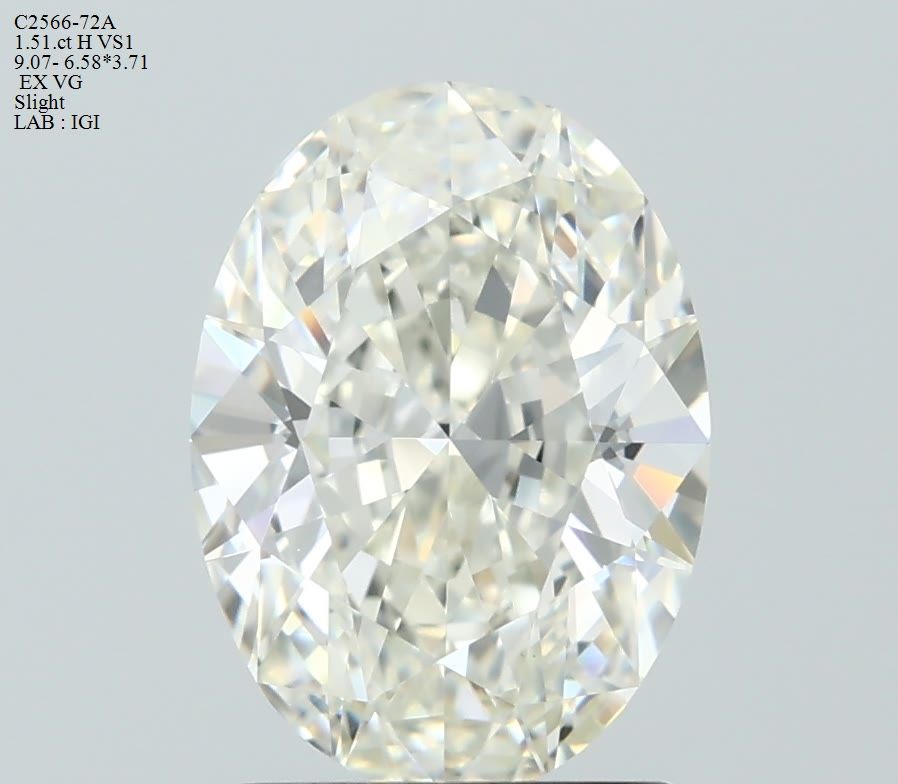 Diamond Natural 1,51Ct H-VS1 Oval - IGI773621070
