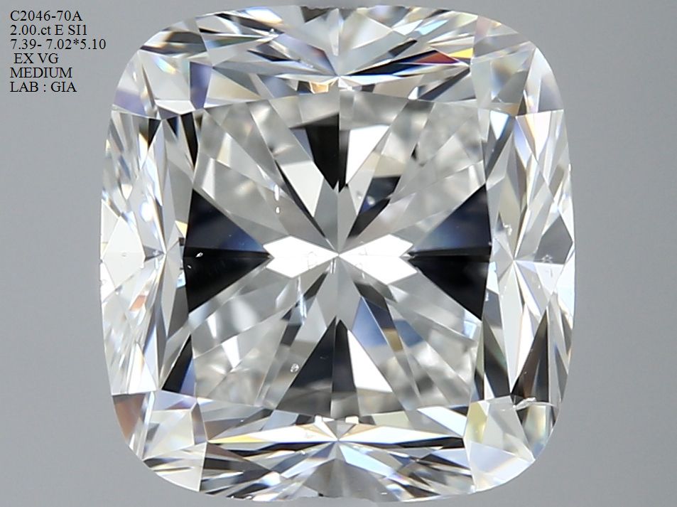 Diamond Natural 2Ct E-SI1 Cushion - GIA7448344286