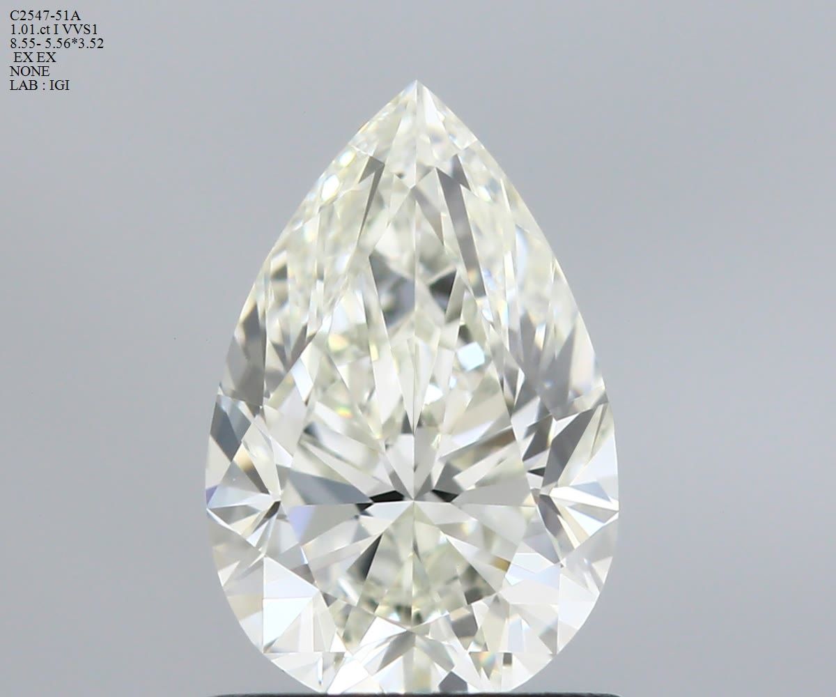 Diamond Natural 1,01Ct I-VVS1 Pear - IGI743504749