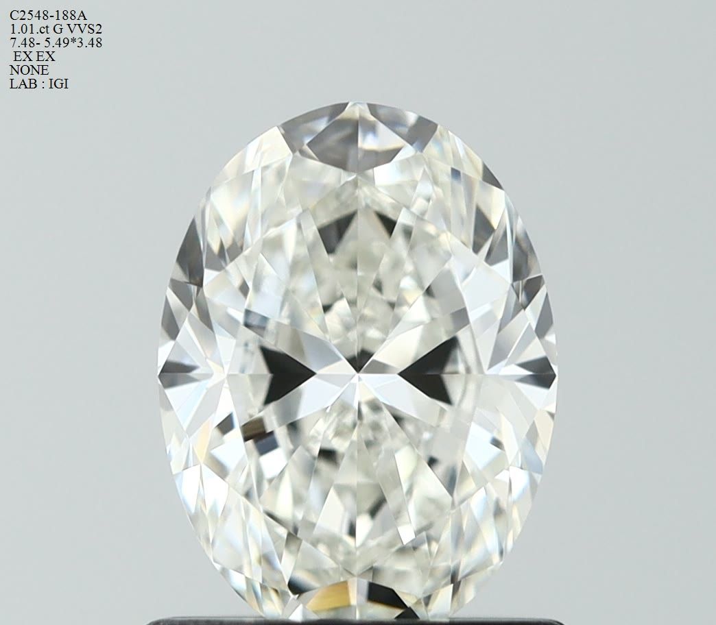 Diamond Natural 1,01Ct G-VVS2 Oval - IGI742530656