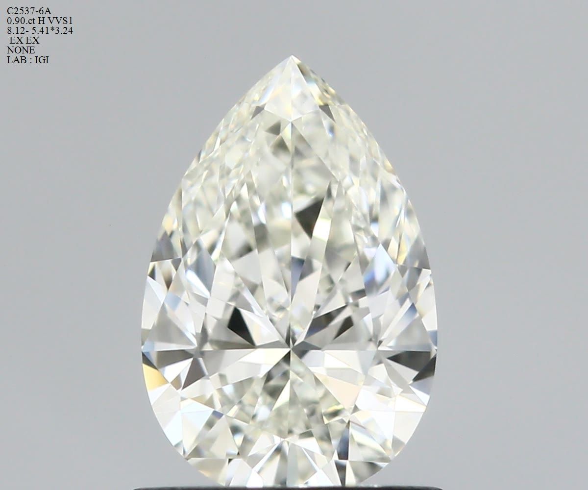 Diamond Natural 0,9Ct H-VVS1 Pear - IGI742530654