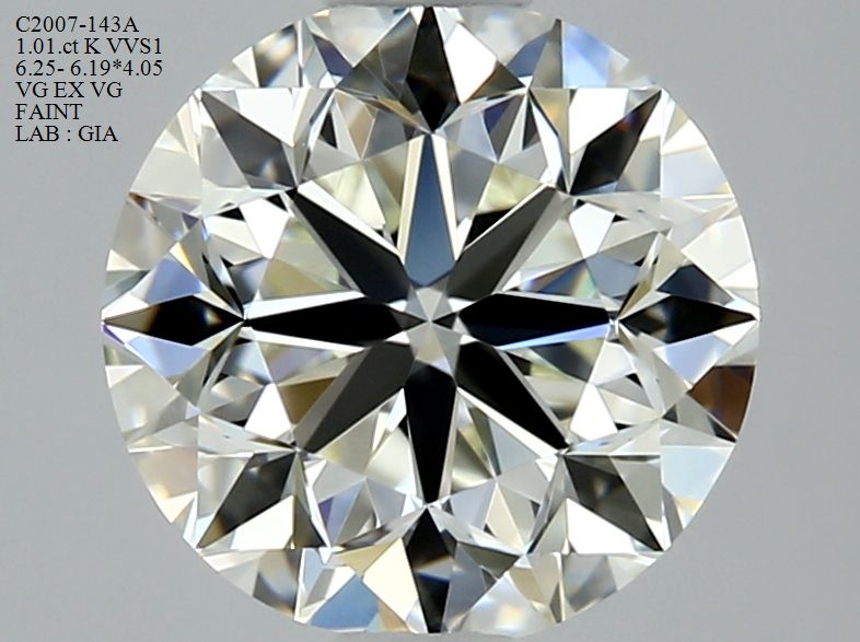 Diamond Natural 1,01Ct K-VVS1 Round - GIA2427074590