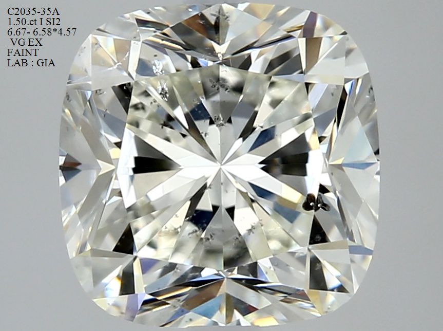 Diamond Natural 1,5Ct I-SI2 Cushion - GIA1437580456