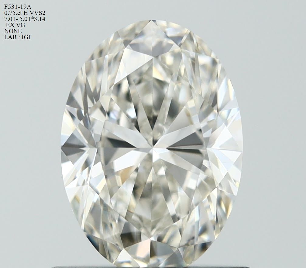 Diamond Natural 0,75Ct H-VVS2 Oval - IGI769648781