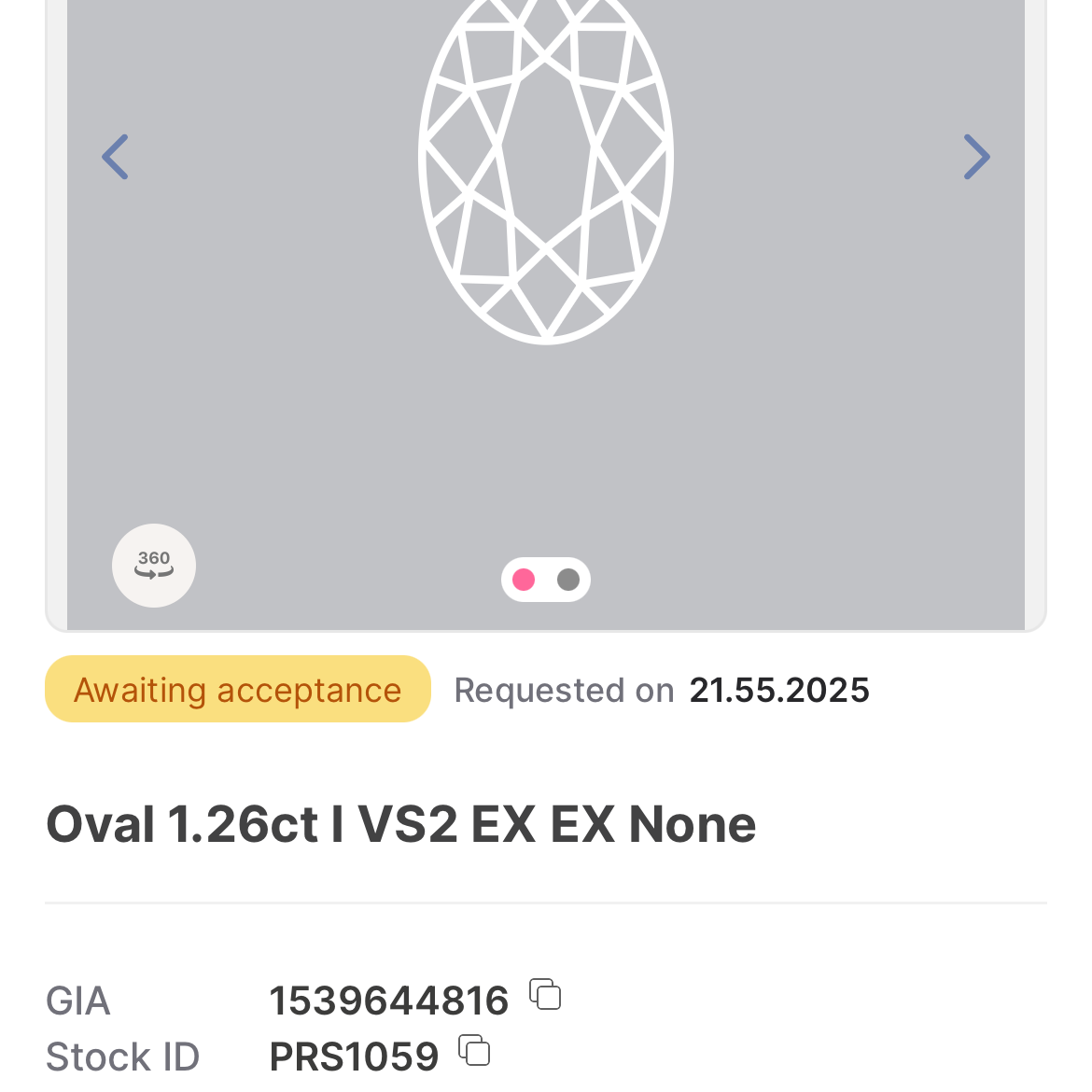 Diamond Natural 1,26Ct I-VS2 Oval - GIA1539644816