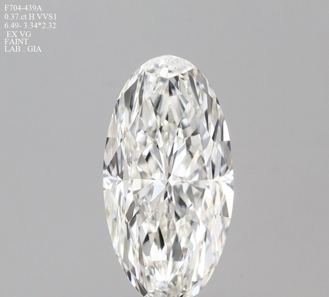 Diamond Natural 0,37Ct H-VVS1 Oval - GIA2556140100
