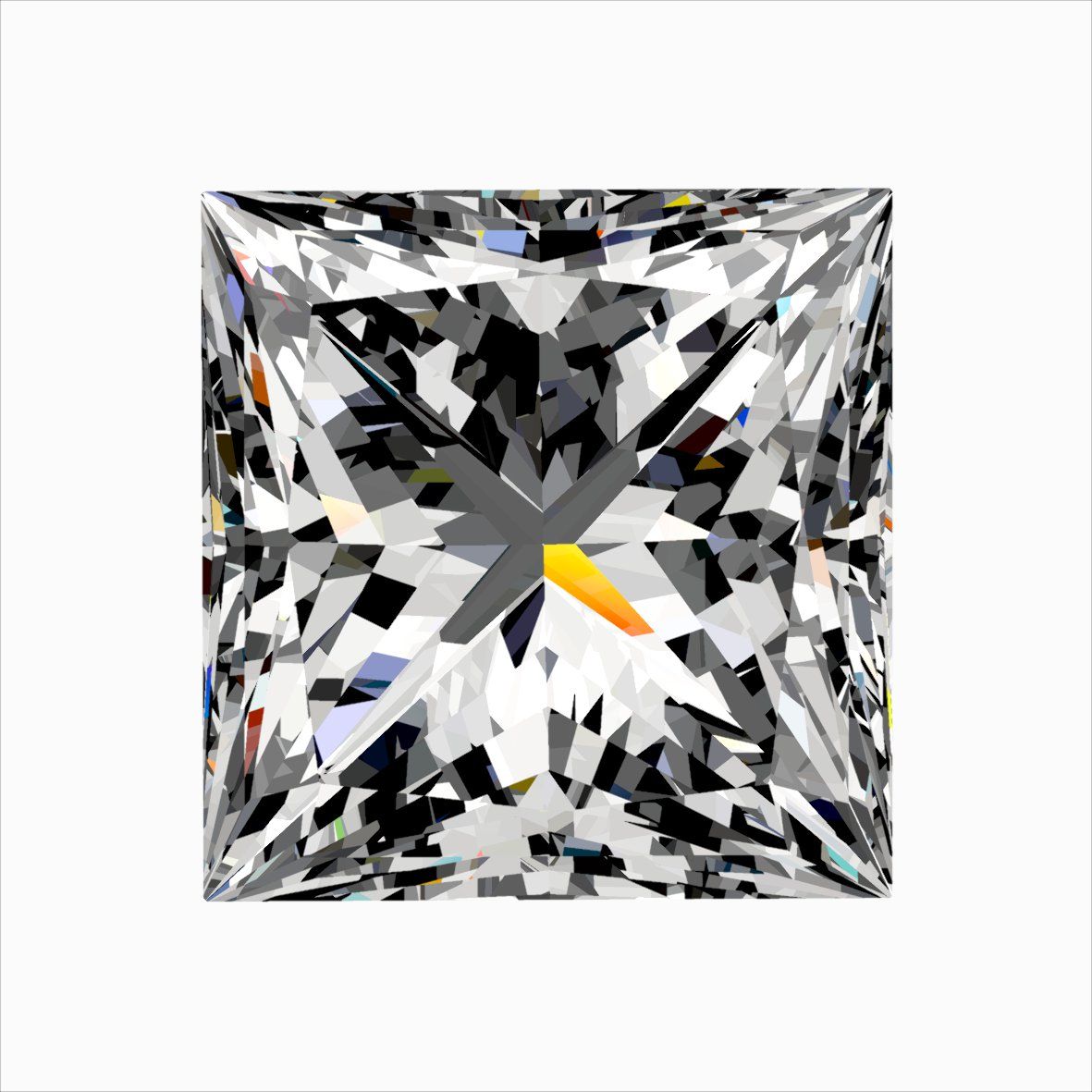 Diamond Natural 0,31Ct F-VVS1 Princess - GIA7548945345