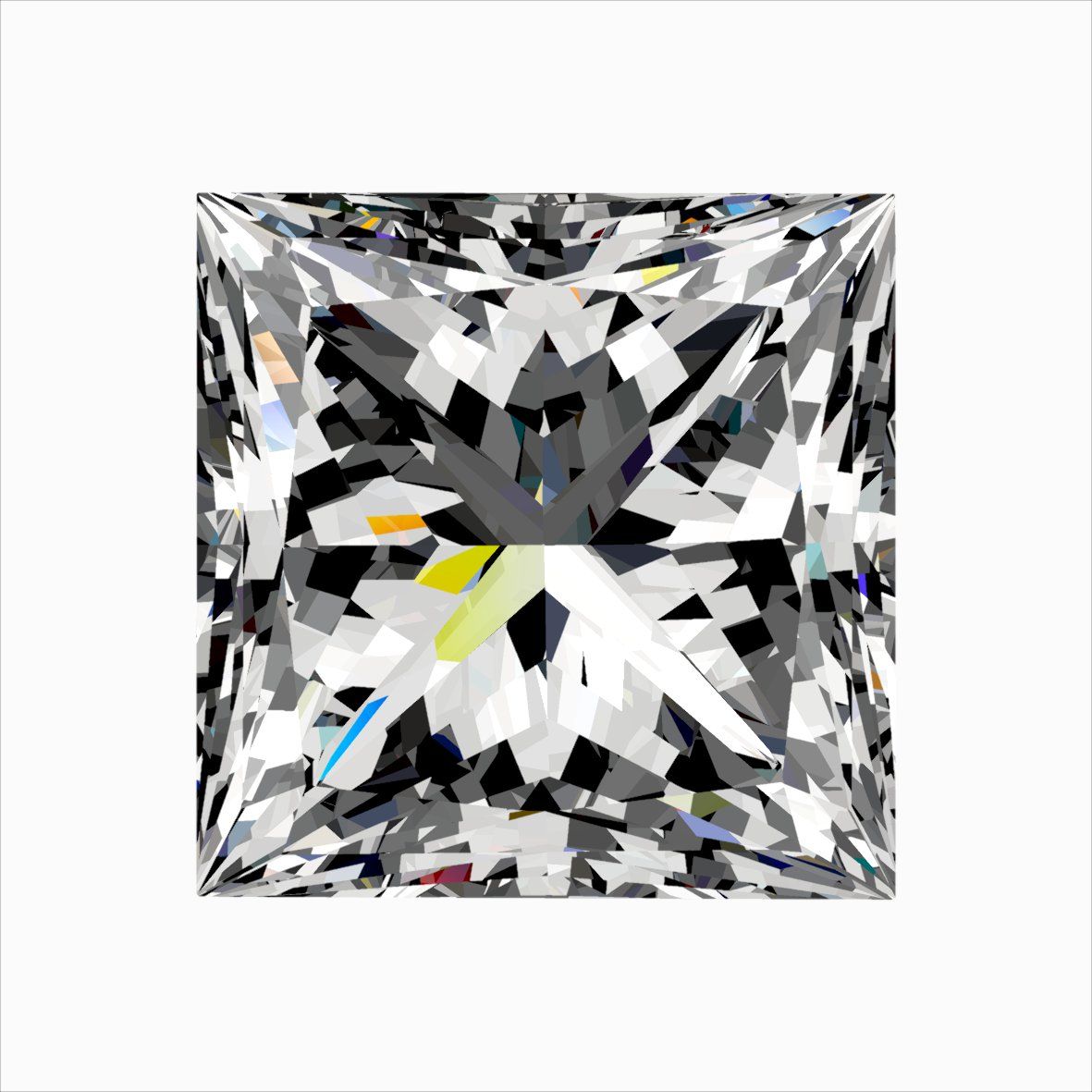 Diamond Natural 0,34Ct F-VVS2 Princess - GIA6542301787