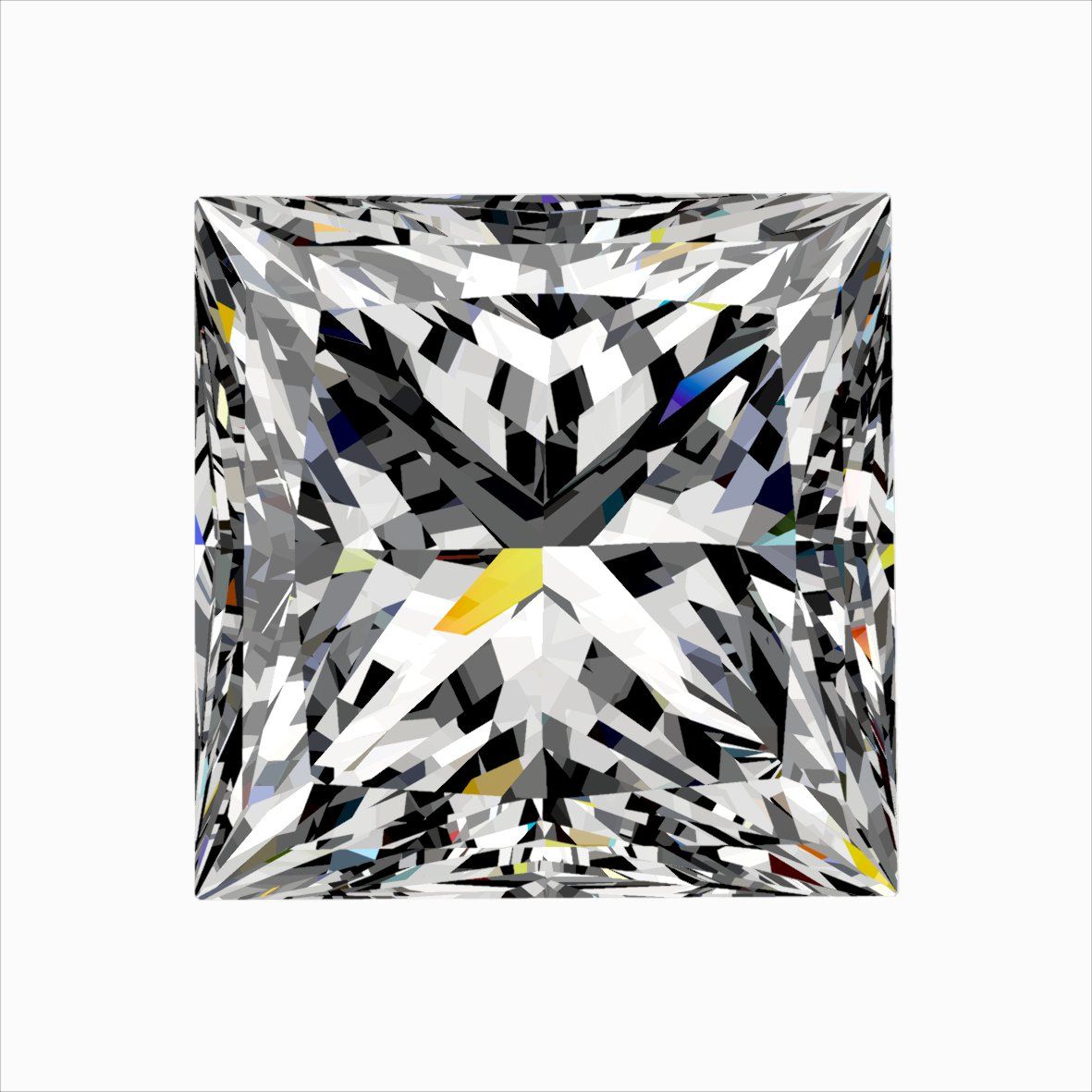 Diamond Natural 0,31Ct E-SI1 Princess - GIA7543927424