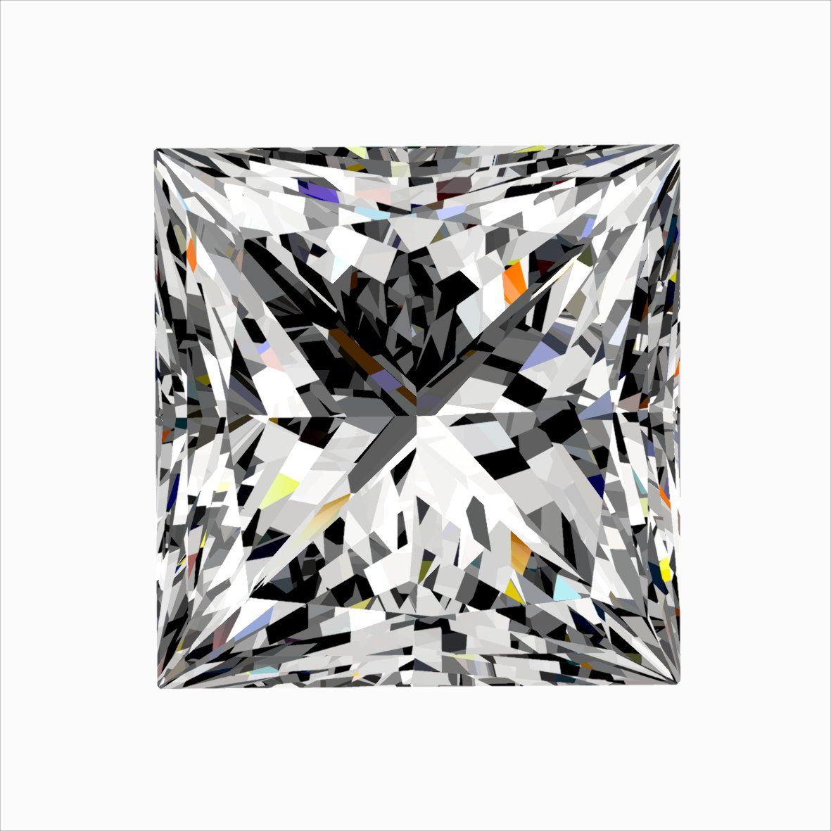 Diamond Natural 0,31Ct E-SI1 Princess - GIA2547889347